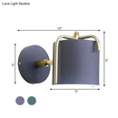 GobekUsa Contemporary Green/Grey Sconce with Tube Metal Shade for Bedroom Wall Lighting