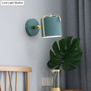 GobekUsa Contemporary Green/Grey Sconce with Tube Metal Shade for Bedroom Wall Lighting