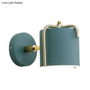 GobekUsa Contemporary Green/Grey Sconce with Tube Metal Shade for Bedroom Wall Lighting