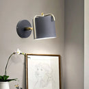GobekUsa Contemporary Green/Grey Sconce with Tube Metal Shade for Bedroom Wall Lighting
