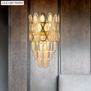 GobekUsa Contemporary Grid Wall Mount Teardrop Crystal Light - 3 Lights - Black/Gold Sconce Lamp Fixture