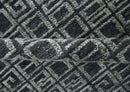 Contemporary Hand carved 8x10 Silver and Charcoal Traditional Geometrical Pattern Hand Knotted Wool Area Rug by The Rug Decor