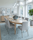 Silver Blue Beige Hand-Tufted Wool Area Rug - Contemporary Modern Floral Pattern