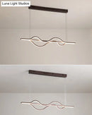 GobekUsa Contemporary Island Lighting: Brown Lines LED Acrylic Ceiling Fixture