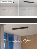 GobekUsa Contemporary Island Lighting: Brown Lines LED Acrylic Ceiling Fixture