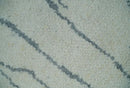 Contemporary Ivory and Gray 8.5x10.2 Stripes Pattern Hand knotted wool area rug by The Rug Decor