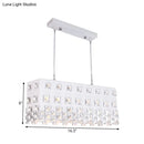 GobekUsa Contemporary Ivory Chandelier - Metal Pendant Light with Crystal Accents (2 Lights)