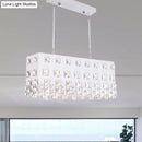 GobekUsa Contemporary Ivory Chandelier - Metal Pendant Light with Crystal Accents (2 Lights)