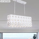 GobekUsa Contemporary Ivory Chandelier - Metal Pendant Light with Crystal Accents (2 Lights)