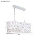 GobekUsa Contemporary Ivory Chandelier - Metal Pendant Light with Crystal Accents (2 Lights)