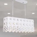 GobekUsa Contemporary Ivory Chandelier - Metal Pendant Light with Crystal Accents (2 Lights)