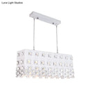 GobekUsa Contemporary Ivory Chandelier - Metal Pendant Light with Crystal Accents (2 Lights)