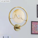 GobekUsa Jade Stone LED Wall Sconce with Gold Ring for Contemporary Clothing Store Lighting