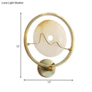 GobekUsa Jade Stone LED Wall Sconce with Gold Ring for Contemporary Clothing Store Lighting