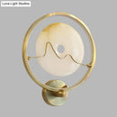 GobekUsa Jade Stone LED Wall Sconce with Gold Ring for Contemporary Clothing Store Lighting