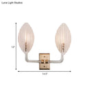 GobekUsa Contemporary Leaf Textured Glass Wall Sconce with Brass Backplate - 1/2 Lights for Living Room
