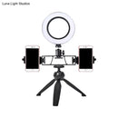 GobekUsa Contemporary LED Circular Vanity Light - Black Iron Tripod Design