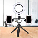 GobekUsa Contemporary LED Circular Vanity Light - Black Iron Tripod Design