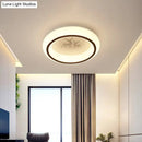 GobekUsa Contemporary LED Ceiling Lamp in White with Moon, Deer, and Hot Air Balloon Flush Light