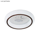 GobekUsa Contemporary LED Ceiling Lamp in White with Moon, Deer, and Hot Air Balloon Flush Light