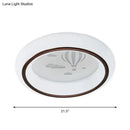 GobekUsa Contemporary LED Ceiling Lamp in White with Moon, Deer, and Hot Air Balloon Flush Light