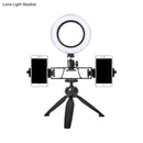 GobekUsa Contemporary LED Circular Vanity Light - Black Iron Tripod Design