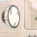 GobekUsa Contemporary LED Circular Wall Light - Clear Crystal Design - Warm or White Light Option - Wall Mounted Lighting