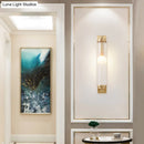 GobekUsa Contemporary LED Crystal Wall Light Fixture for Living Room with Clear Cylinder Pipes