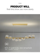 GobekUsa Contemporary LED Glass Chandelier for Home Lighting