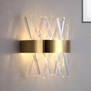 GobekUsa Contemporary LED Gold Sconce Light with Clear Crystal Prism for Bedroom