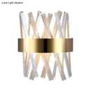 GobekUsa Contemporary LED Gold Sconce Light with Clear Crystal Prism for Bedroom