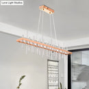 GobekUsa Contemporary LED Island Light with Crystal Rod - Rose Gold Finish