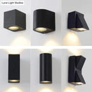 GobekUsa Contemporary LED Outdoor Wall Mount Sconce Light with Metal Shade - Black Triangle/Cylinder/Rectangle