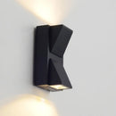 GobekUsa Contemporary LED Outdoor Wall Mount Sconce Light with Metal Shade - Black Triangle/Cylinder/Rectangle