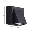 GobekUsa Contemporary LED Outdoor Wall Mount Sconce Light with Metal Shade - Black Triangle/Cylinder/Rectangle