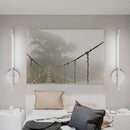 GobekUsa Contemporary LED Sconce Light - Metal and Acrylic Shade - Black/White Tubular Wall Mount - Warm/White Light