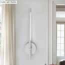 GobekUsa Contemporary LED Sconce Light - Metal and Acrylic Shade - Black/White Tubular Wall Mount - Warm/White Light