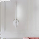 GobekUsa Contemporary LED Sconce Light - Metal and Acrylic Shade - Black/White Tubular Wall Mount - Warm/White Light