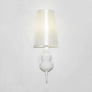 GobekUsa Contemporary LED Tapered Wall Sconce Light, 6"/8"/10" Dia, Fabric White/Black/Silver