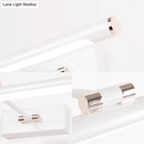 GobekUsa Contemporary LED Tubed Vanity Wall Sconce - Black/White Acrylic Wall Lamp for Bathrooms - 16.5"/18" Wide
