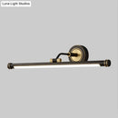 GobekUsa Contemporary LED Tubular Wall Sconce with Adjustable Arm - Black/Brass Metal Vanity Light Fixture