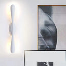 GobekUsa Contemporary LED Vanity Light for Living Room - Linear Wall Sconce Lighting in White Metal