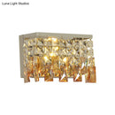 GobekUsa Contemporary LED Wall Lamp with Amber Crystal Shade - Perfect for Corridors