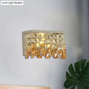 GobekUsa Contemporary LED Wall Lamp with Amber Crystal Shade - Perfect for Corridors