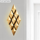 GobekUsa Contemporary LED Wall Lamp with Metallic Gold Diamond Shade - Warm/White Light, 23"/31" Width