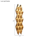 GobekUsa Contemporary LED Wall Lamp with Metallic Gold Diamond Shade - Warm/White Light, 23"/31" Width