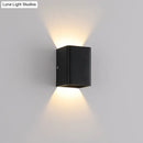 GobekUsa Contemporary LED Wall Mount Lamp - Black/White Cube Shade, Metallic Finish - Ideal for Bedside with Warm/White Lighting
