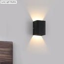 GobekUsa Contemporary LED Wall Mount Lamp - Black/White Cube Shade, Metallic Finish - Ideal for Bedside with Warm/White Lighting