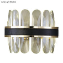 GobekUsa Contemporary LED Wall Sconce in Black - Clear Rectangle-Cut Crystal Half Cylinder Design for Bedside