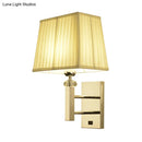 GobekUsa Contemporary LED Wall Sconce in Chrome for Living Room - Tapered Fabric Design